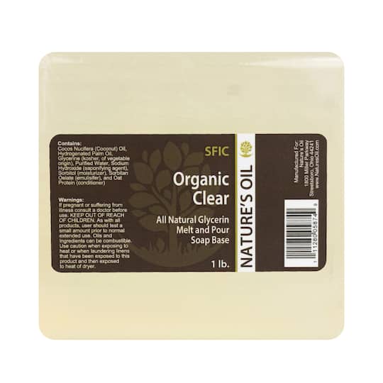 Nature&#x27;s Oil All-Natural Clear Organic Melt and Pour Soap Base